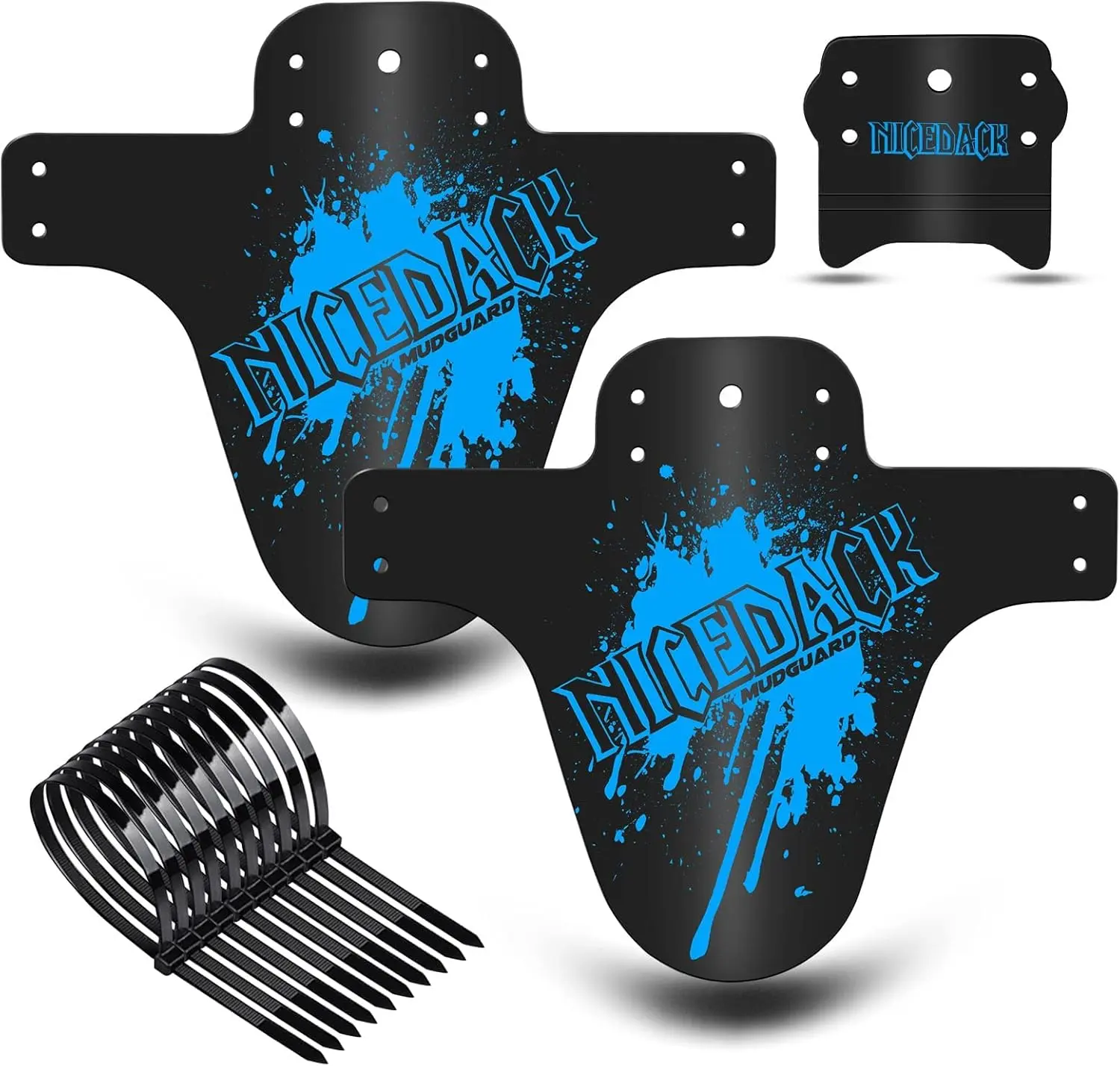 Sports Mountain Bike Fenders, Fits 20-29 Inch MTB, 2-Piece Set| Enhanced Splash Guard Performance, Flexible Hard-Wearing Build, Ultra-Light, Multi-Adjustable, Sleek Stylish Design