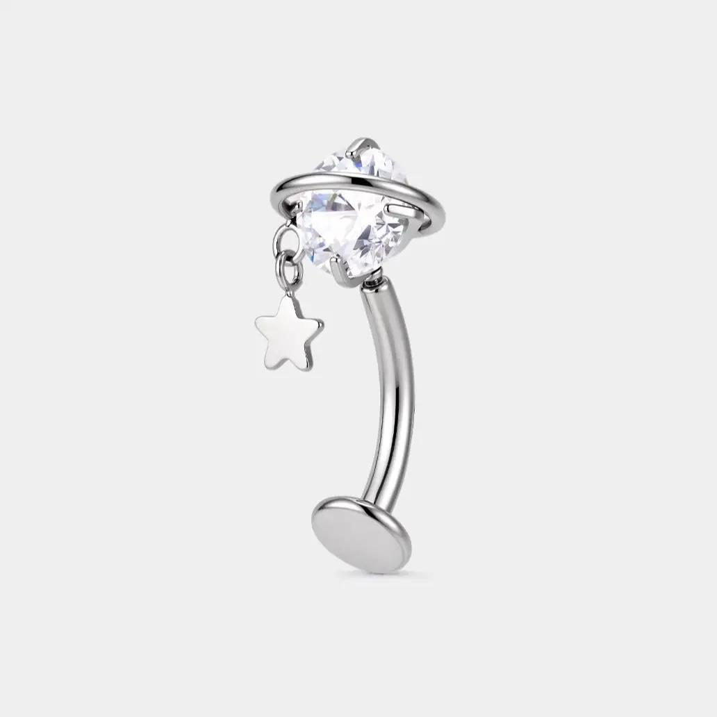 Planet Threadless Floating Titanium Belly Ring