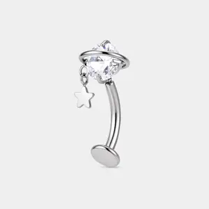 Planet Threadless Floating Titanium Belly Ring
