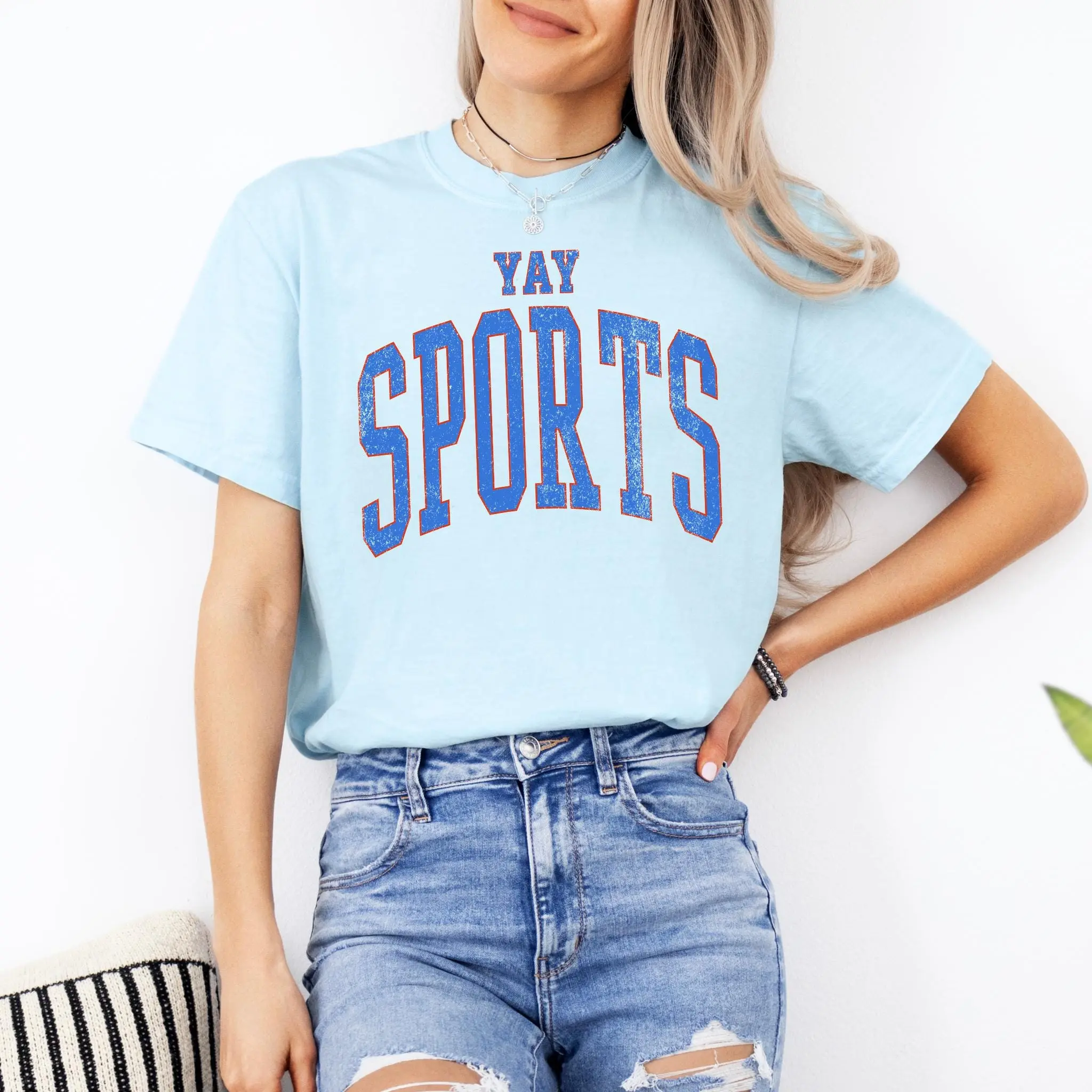 YAY Sports Shirt, Football Season Shirt, Collegiate Graphic Tshirt, Comfort Colors Tailgate Tee