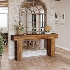 63-Inch Farmhouse Entryway Console Table, Narrow Long Sofa Table Behind The Couch for Living Room, Wood Entry Foyer Table for Entryway, Hallway, Entrance console table 63-inch narrow combination table, sturdy wooden entry table, with a tabletop