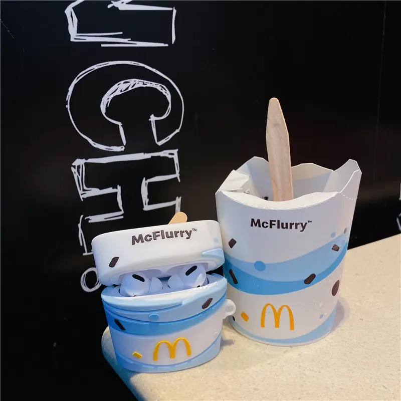 1 piece of McFlurry-style earphone case,Cute wireless Bluetooth earphone case, drop resistant, durable and stylish accessory, suitable for AirPods pro3/1/2/3/4/pro/pro2(Different models may have different shapes)