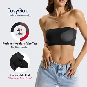EasyGala Womens Padded Double Lined Tank Top Bandeau Strapless Tube Tops Crop Backless Shirts Sexy Going Out Tops 2026 #summervibes