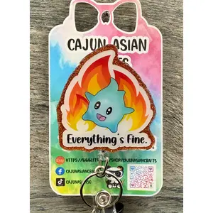 Cute Lumalee Fire Inspired Badge Reel/ID Clip Retractable-(Alligator, Belt, MRI Safe, Carabiner Clips) & Non-Retractable Clips