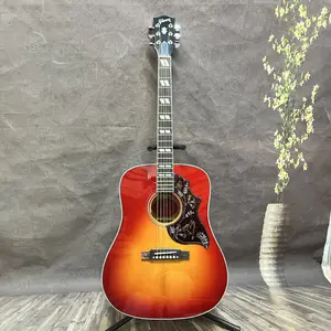41" Cherry Burst Acoustic-Electric Guitar for Musical Enthusiasts - Solid Spruce Wood Top, Rosewood Side & Back Panels, Equipped with Pickups