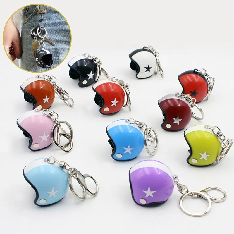 Creative Motorcycle Safety Helmet Keying Women Men Cute Car Metal Keychain Bag Pendant Key Chain Gift Jewelry Accessories