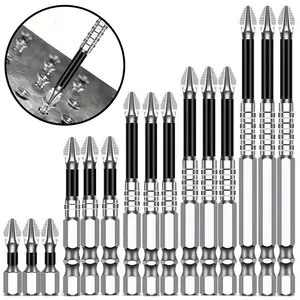High Magnetic Screwdriver Drill Bit Set, 15pcs Universal Anti-Slip Electric Screwdriver Kit, Screwdriver Bits Set, Ideal for Home Decor & Car Repairs