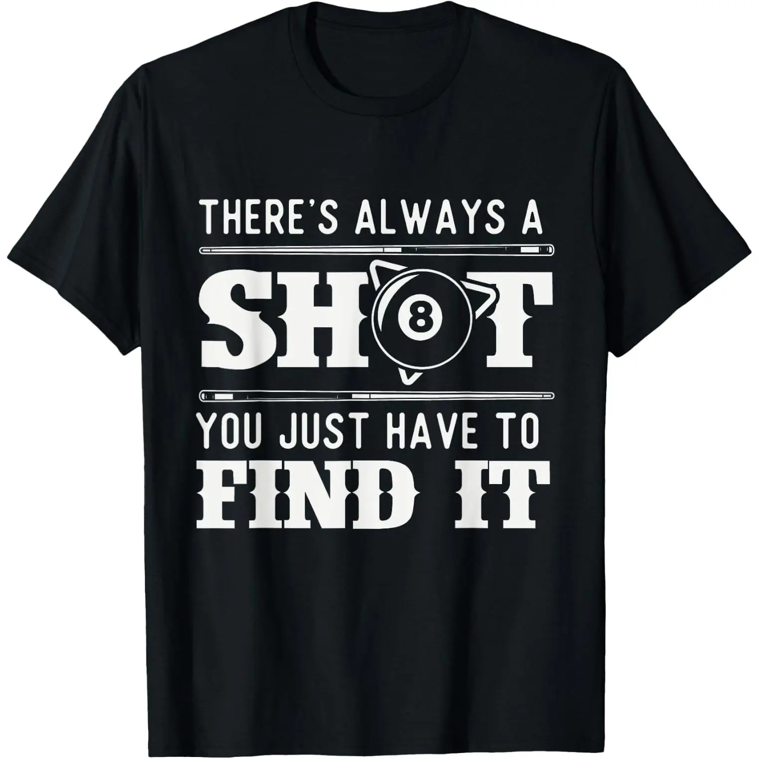 Men's Comfy 8 Ball Pool Player Billiards T-Shirt, Relaxed Fit Breathable Unisex Top