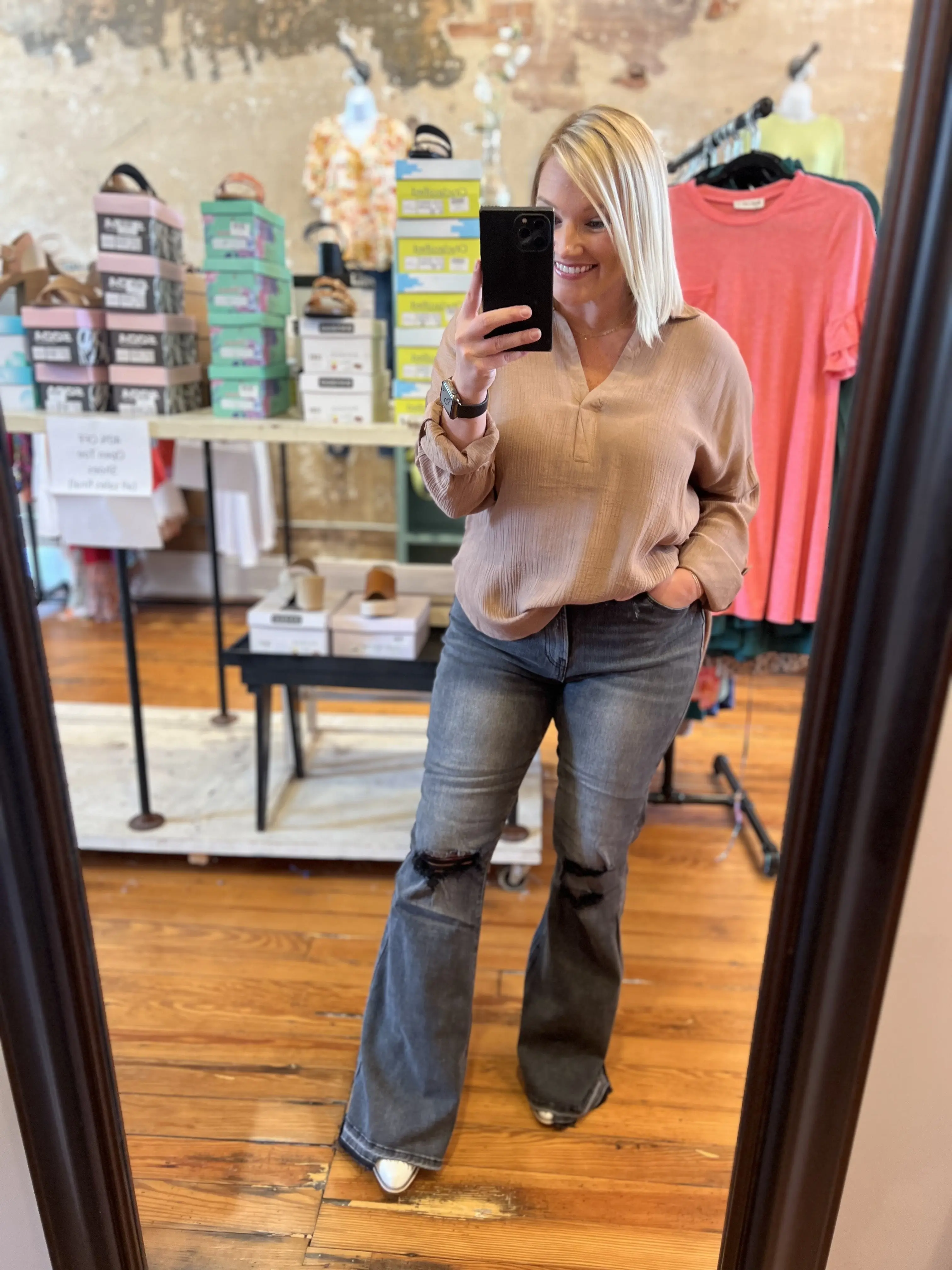 Risen | Black High Rise Flares