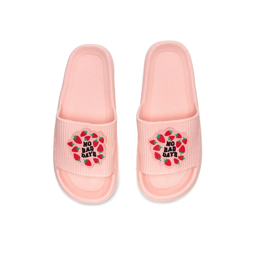 Pool No Bad Days Slides | Flat Slipper with Non-Slip Sole For Pool & Beach Wear - Soft Lightweight Casual Summer Footwear - Indoor & Outdoor Shoes For Women