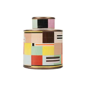 Alice Lane Anni Jar – Modern Colorful Pattern Decorative Accent Jar with Lid for Living Room Decor and Accessories, Boho Statement Home Decor
