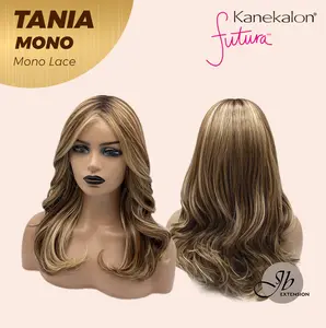 JBEXTENSION TANIA MONO Monofilament Handmade Wig 6X5 Full Monofilament Hand Tied Top Wig 18 Inches Butter Cream Mono Lace Wig With Anti-slip Silicone Strips Glueless Wig TANIA MONO【BENDY EAR TABS】