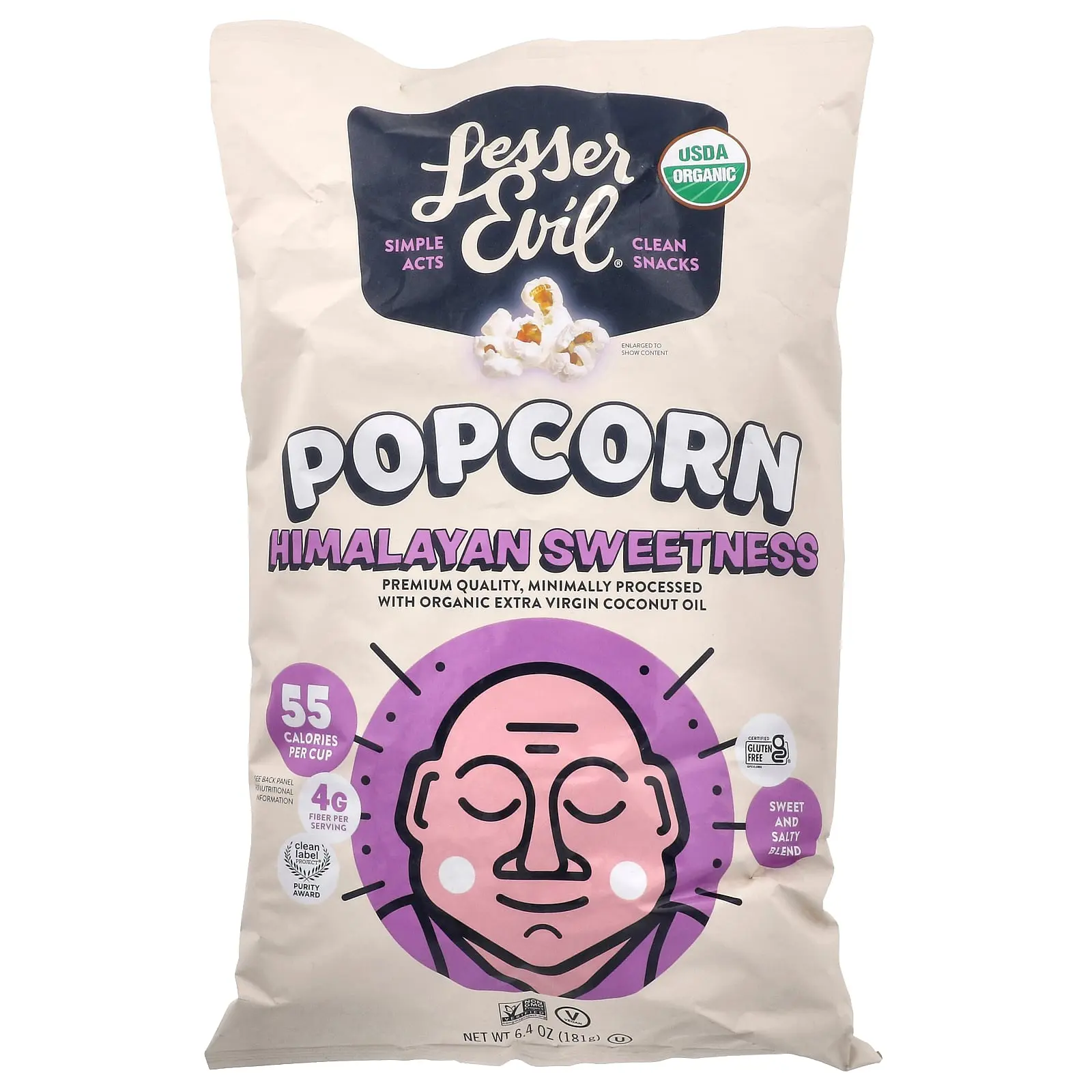 LesserEvil Popcorn, Himalayan Sweetness , 6.4 oz (181 g) LesserEvil Popcorn, Himalayan Sweetness , 6.4 oz (181 g)