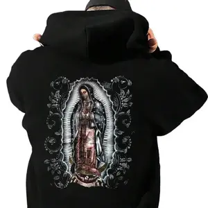 Print Retro Our Lady Of Guadalupee Virgin Mary Virgen Morena Hoodie, Print on Back of Hoodie, Vintage Virgin Mary Virgen Morena Hoodie, Trendy Hoodie, Gift for Men Women