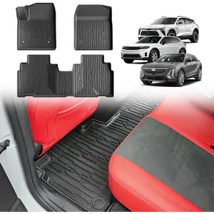 All Weather Floor Mats Compatible with 2023-2025 Chevy Blazer EV/Cadillac Lyriq/Honda Prologue 2025 2024 Accessories Anti-Slip 3D Pattern Waterproof Floor Liner 1st & 2nd Rows Set
