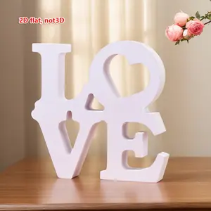 Love Letter Sign, 2.95x2.95 Inch 2D Flat Foam Board, Indoor Desktop Decoration, Home Decor Products, Perfect for Valentine's Day Wedding Anniversary Gift