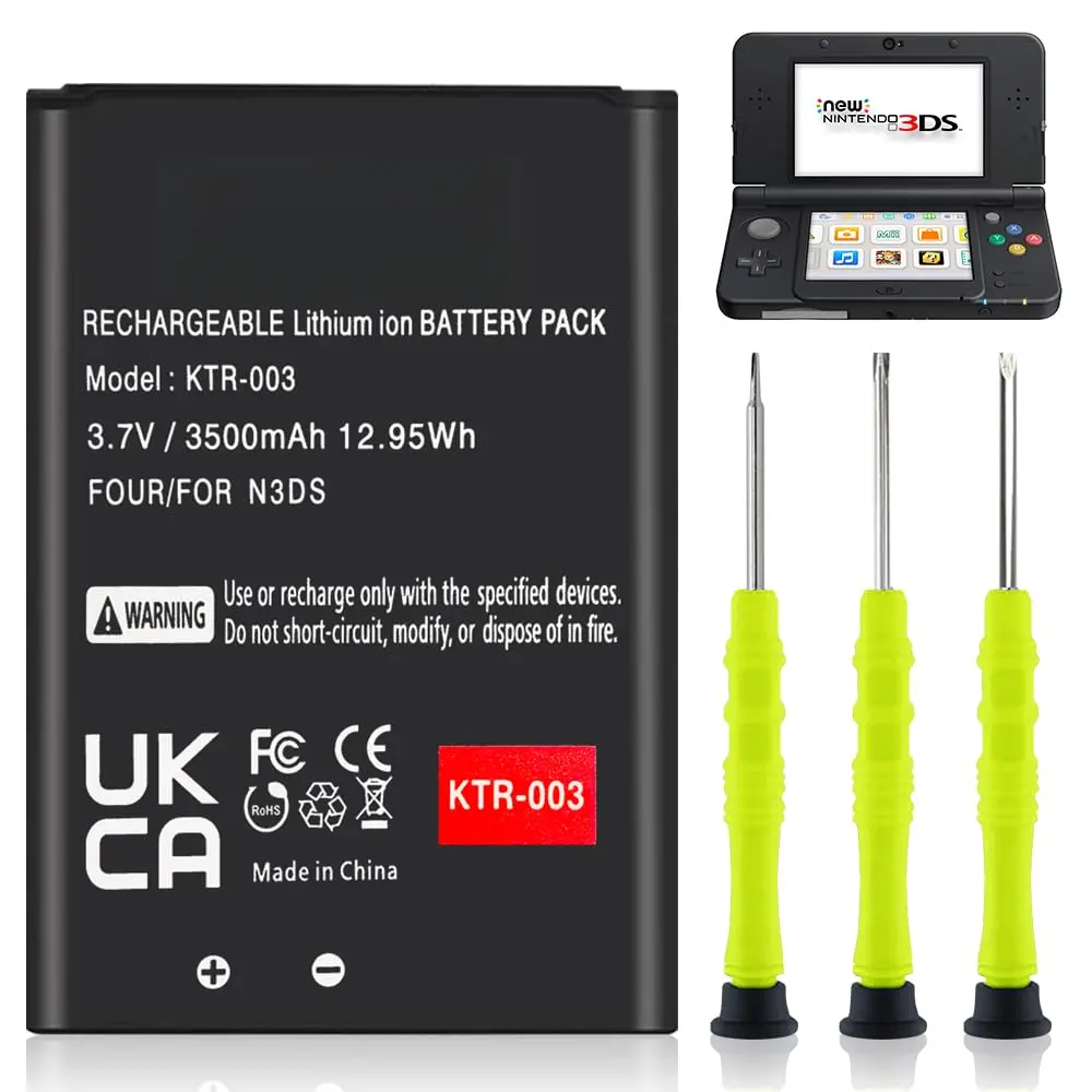 3500mAh KTR-003 , (2024 New Upgrade) Compatible with  New 3DS/KTR-003 Game Console, with Full Tool Kit