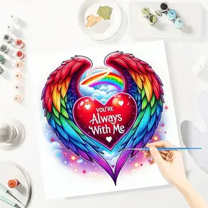Angel Wings Paint by Numbers for Adult,Paint by Number Kit for Beginners,DIY Acrylic Paint Canvas Painting Kits Art ,Home Wall Decor Gift for Her, 20x20 inch(Without Frame)