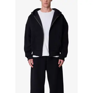 mnml Stiff Lounge Zip Up Hoodie - Black mnml Stiff Lounge Zip Up Hoodie - Black