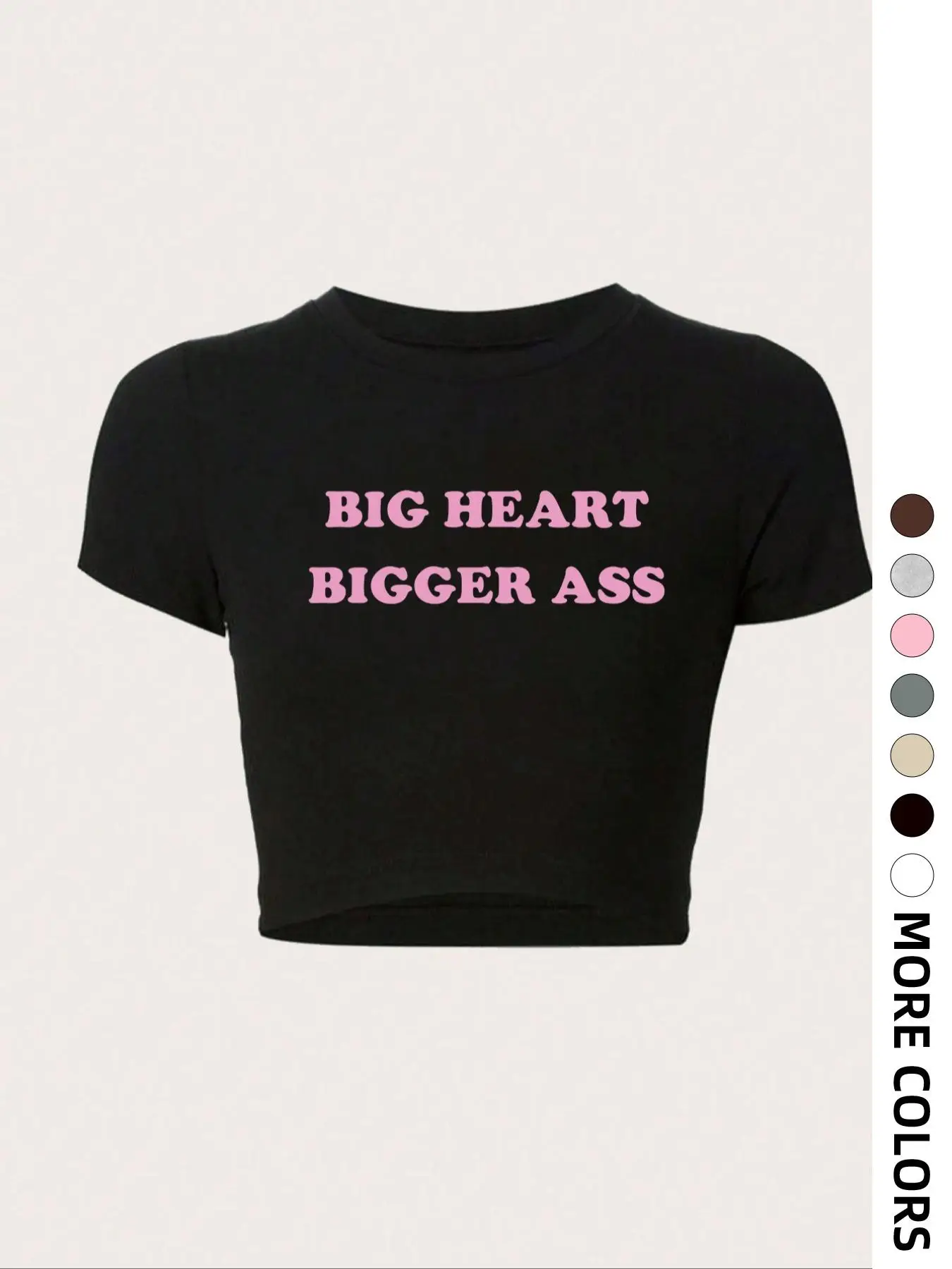 Women's Streetwear Letter Print Short Sleeve Round Neck Crop Tee, Casual Trendy T-shirt for Daily Wear, Ladies Clothes for All Seasons, Graphic Tees,