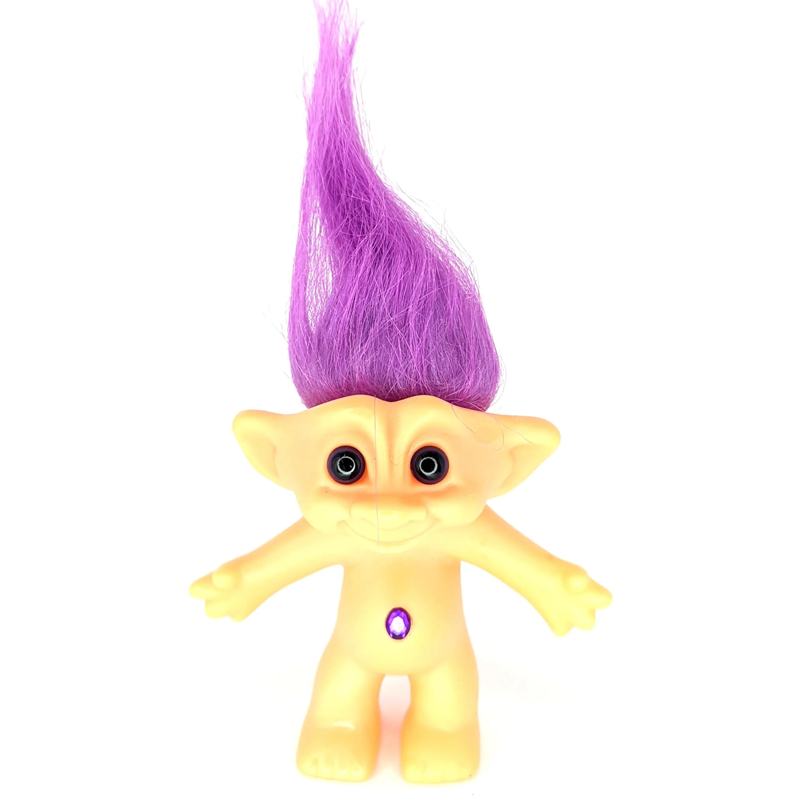 Troll Doll Purple Hair Collctible Good Luck Gem Stone 5 "