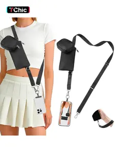 Clip and Go Strap for Phone with Wallet Crossbody, Adjustable Cell Phone Lanyard with Wallet, Phone Strap with Wristlet, Phone Sling, Cellphone Accessories