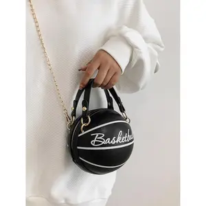 Fashionable Basketball Design Handbag, Trendy Personalized Handbag, Stylish Novelty Handbag for Women for Daily Commuting, Shopping, Campus, Handbag Lightweight, Casual Trendy Handbag, Casual Trendy Purses