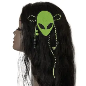 Handmade green alien hair accessory