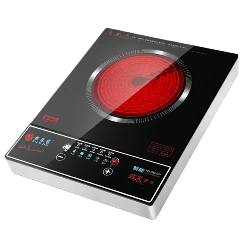 2200W Corded Modern Smart Electric Ceramic Stove - Smooth Ceramic Panel, Silent Operation, Heat-Resistant Iron Cooktop, Infrared Induction, Portable Rectangular (28*35cm), Compatible with All Cookware for Home Cooks’ Kitchen Cooking & Brewing