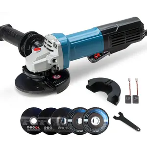 9.2 Amp Power Angle Grinders, 4-1/2 in., 11800RPM, Tool-Free Guard, Electric Metal Grinder Tool, Small Corded Angle Grinder, Paddle Switch, Shockproof Handle for Cutting, Grinding, Polishing