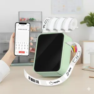 Portable Bluetooth Label Printer | USB Rechargeable Home Office Label Maker for Easy Organization | Clear Durable Labels with Multiple Fonts | Perfect Gift for Students & Professionals | Organize Containers Files Cables Storage