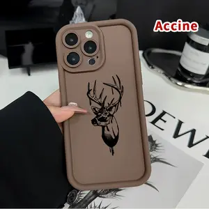 Case for iPhone 17 Pro Max 16 Plus 15 14 13 12 11 Air E  Noble Deer Silhouette All Coverage Enhanced Camera Lens Protection Rugged Softcase Gift for Boy