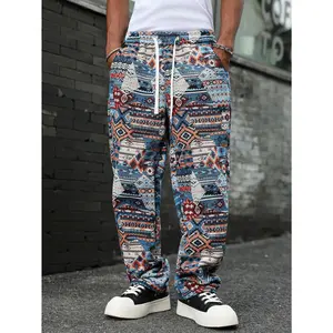 Bohemian Geometric Tapestry Pants | Streetwear Wide-Leg Bottoms