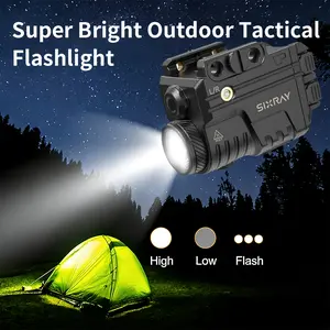 600lm SIXRAY Helmet Light with Red Laser for Picatinny Rail Mounting Ideal for Outdoor