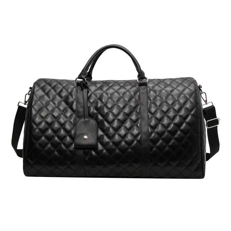 PU Leather Travel Duffle Bag - High-Capacity, Waterproof Waxed, Zipper Closure, Wear-Resistant Carry-On Extra-Large Casual Dual-Purpose Bag for Tourism, Work Trips, Carry-On Travel Bags