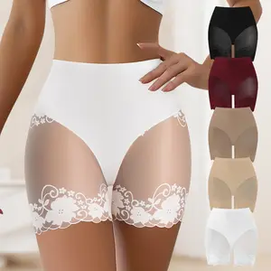 QUASTI   Women's 5-Pack Mid-Rise Anti-Chafe Boyshort Briefs | 86% Polyester & 14% Elastane, Floral Lace Trim, Semi-Sheer Side Panels, Anti-Chafe Underwear, Body Positive, No-Roll Waistband, Soft Breathable, Everyday, Workout & Loungewear Panties