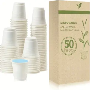 3 oz Bathroom Cups 100% Compostable CupsBiodegradable Eco Friendly Cups Mouthwash Cups forRinsing Mouth Shot Cups Disposable for Tasting