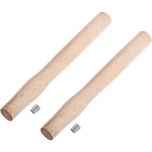 2 Pcs 32cm Long Premium Oak Replacement Hammer Handle Wood Tool Handle with Steel Wedges Suitable for Small Hammers or Axes with 22×15mm Tenons