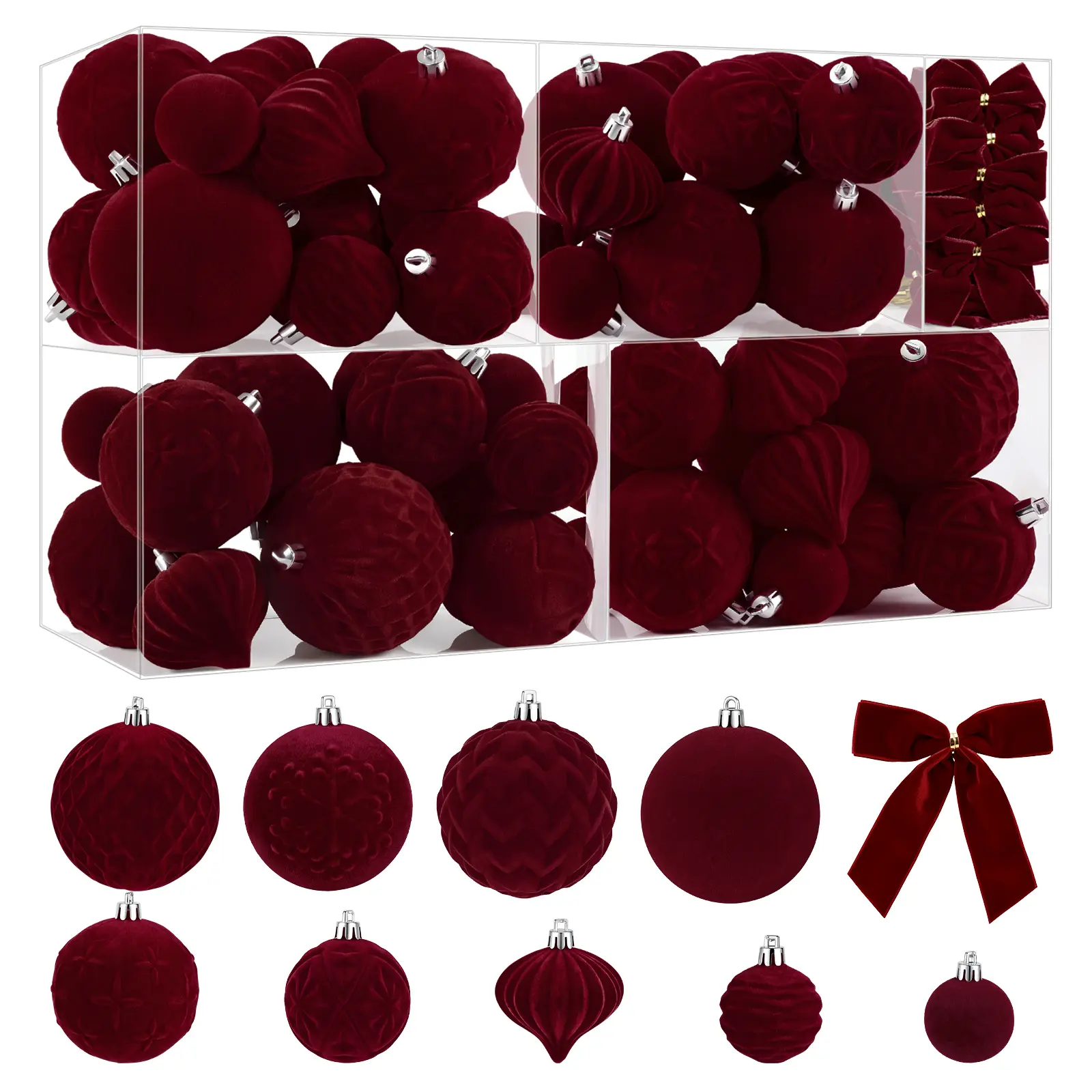 SHareconn 80Pcs Christmas Tree Balls Ornaments, Colorful Shatterproof Plastic Decorative Baubles for Xmas Tree Decor Holiday Wedding Party Decoration with Hanging Hooks