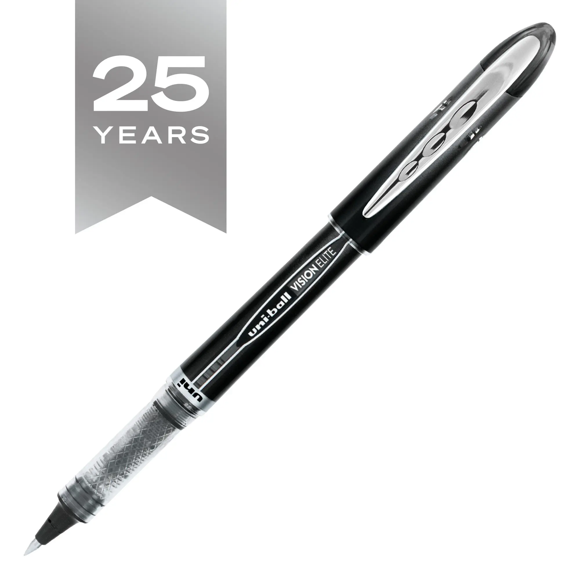 uniball™ Vision Elite Rollerball Pen - Stainless Steel, Tungsten Carbide, Smooth Writing, Leak-Free Performance, Trusted for Any Altitude