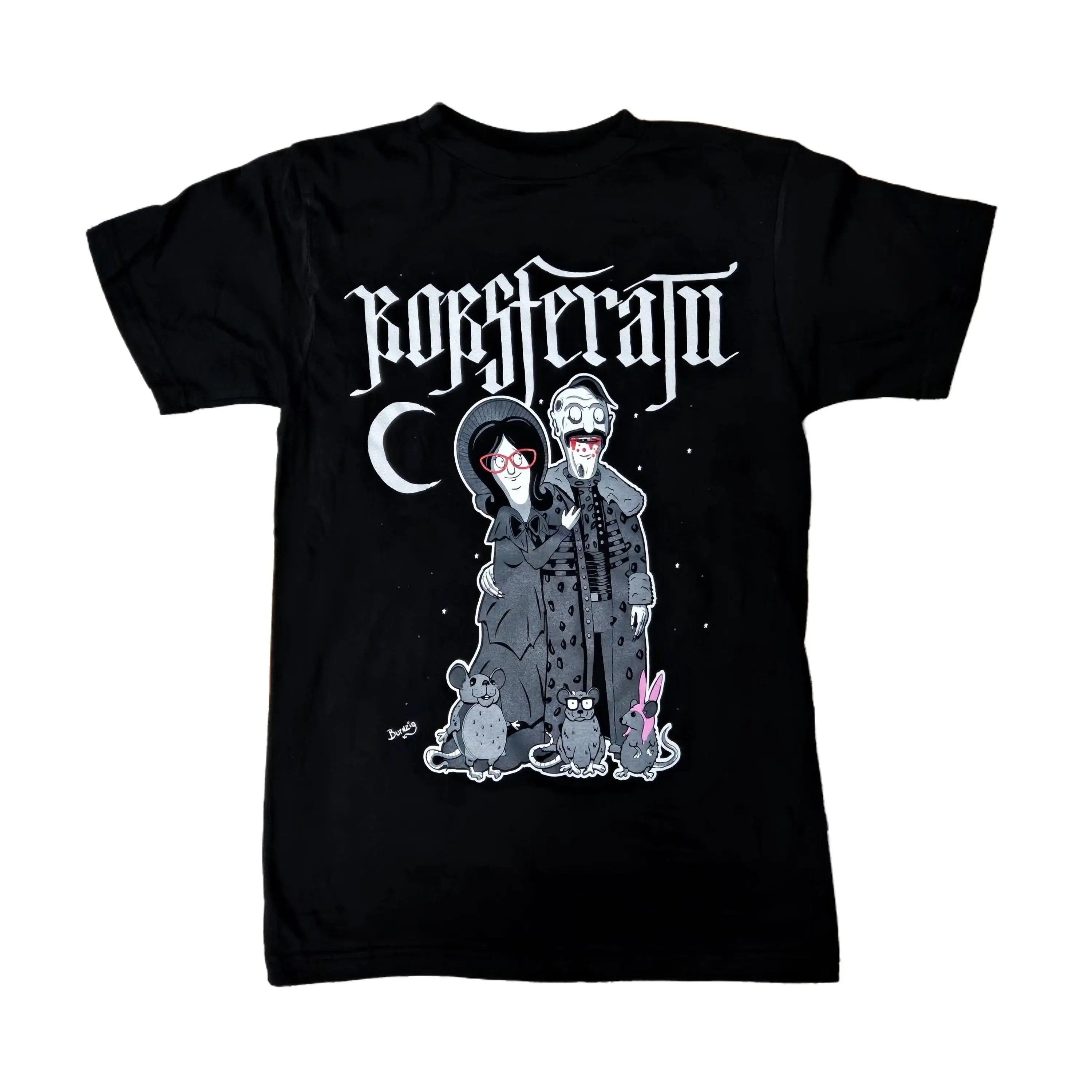 Men's Top Bobsferatu Graphic T-Shirt - Bob's Burgers x Nosferatu Mashup, Streetwear Crewneck, Tropical Casual Short-Sleeve Menswear Tee