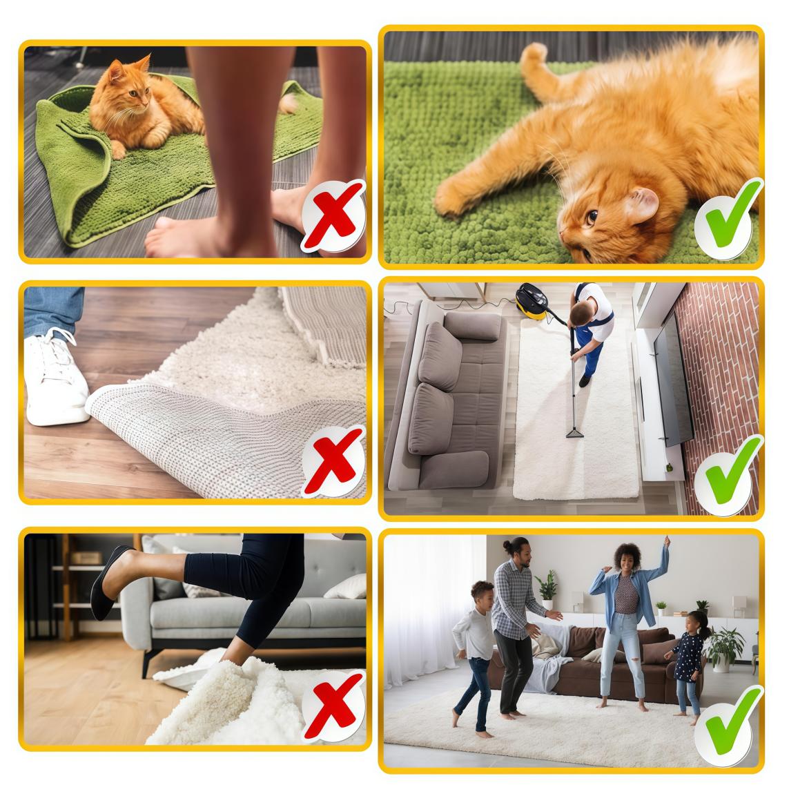 Non-slip Rug Pad Gripper, 12 Counts/setChristmas DecorReusable & Washable RugTape for Floors & Tiles, AreaRugPad Gripper, Floor Mat Gripper, HouseholdCarpetAccessories, Christmas GiftsChristmas Decorations, RoomEssentials,Floor Grippers subway tile