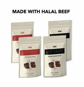 [HALAL] Nom Snacks 4 Pack Bundle Beef Crisps