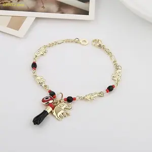 2026 Bohemian Elephant Bracelet & Anklet Set, Colorful Boho Beaded Jewelry with Eye Pattern Charm, Trendy Vacation Accessories for Beach, Travel, Festival & Daily Wear