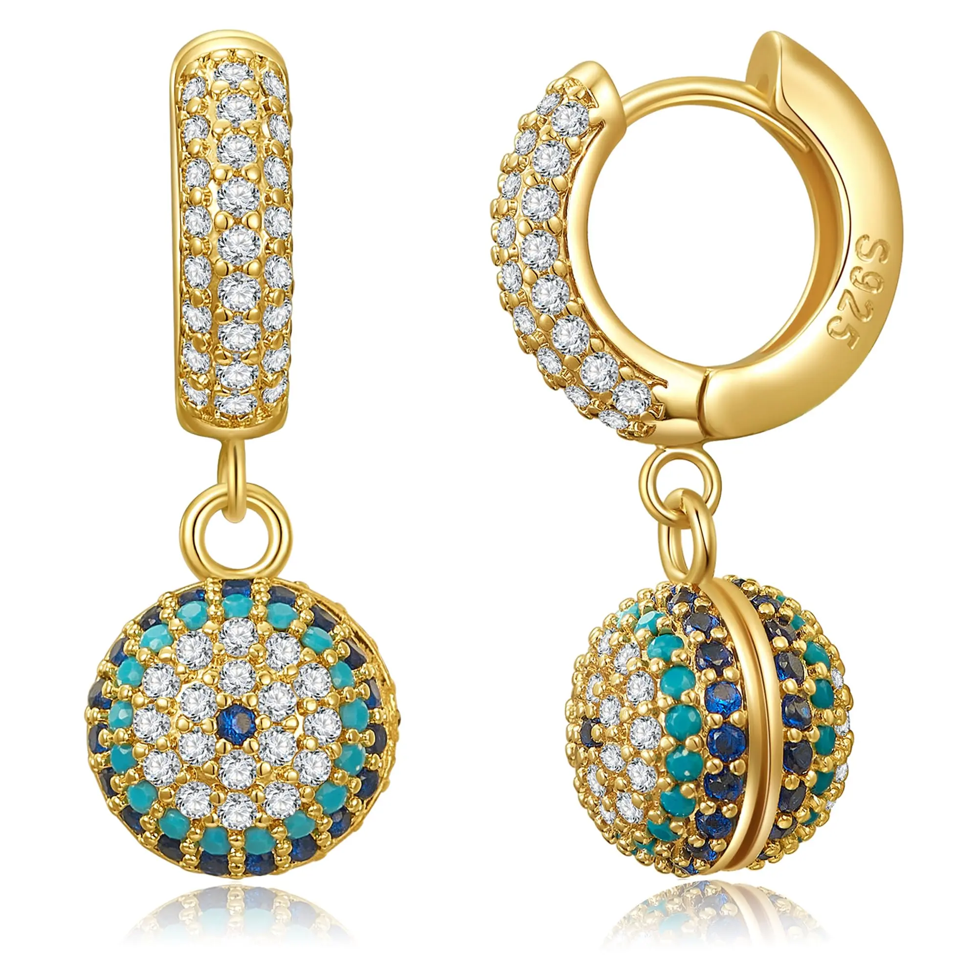 BOOVO Elegant Drop Earrings for Women, Gold Plated S925 Silver Jewelry, Perfect Birthday Anniversary Gift for Her