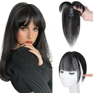 3D French Bangs Wig Patch | Realistic Human Hair Top Replacement | Easy to Wear for Natural Hairline & Style Change​
