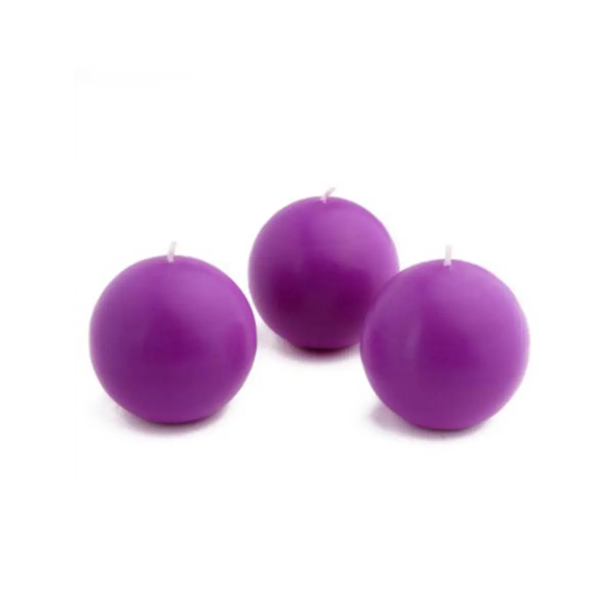 212 MAIN Unscented Handpoured Long-Burning 2 in. Ball Candles, Purple - 12-Piece Box for Room Decor, Camping & Hiking Use