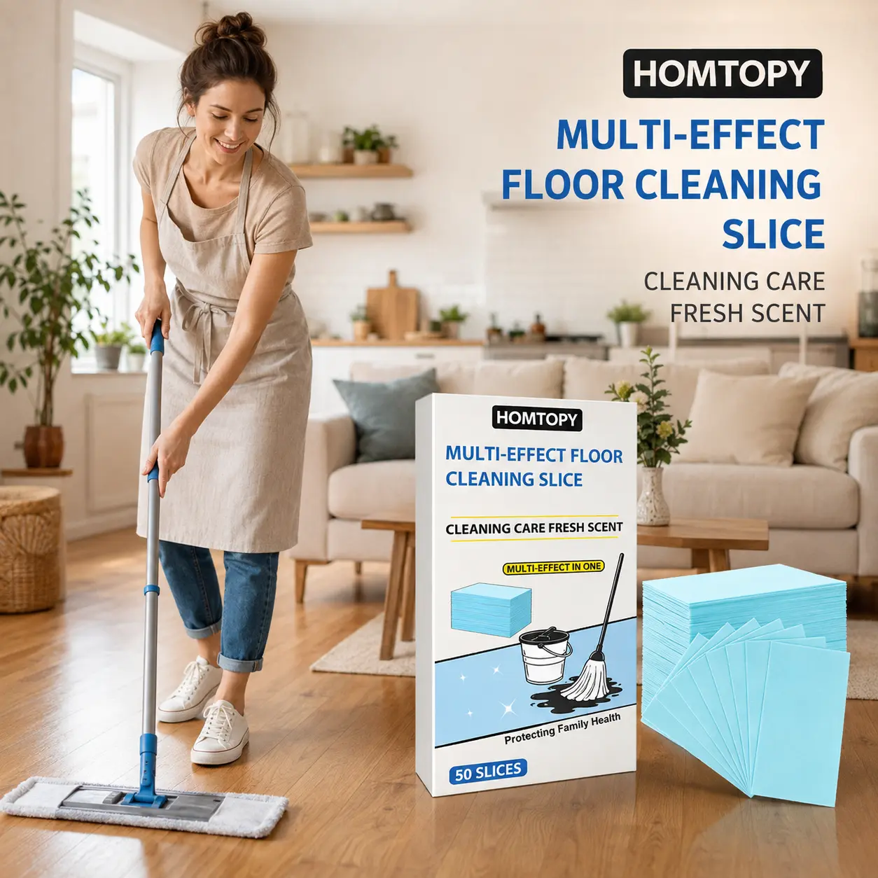 Floor Cleaning Tablets, Multi-Surface Concentrated Cleaner for Hardwood, Laminate, Tile & RV Floors, Deodorizing Household Cleaning Tablets