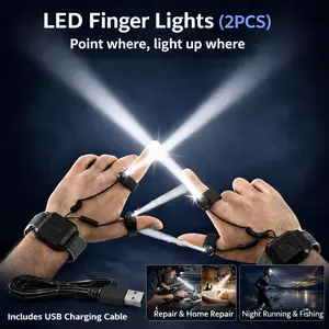 Led Flashlight Gloves (2PCS), Hands-Free Finger Ring Lights for Repair, Fishing, Camping, Home Improvement & Everyday DIY Tasks