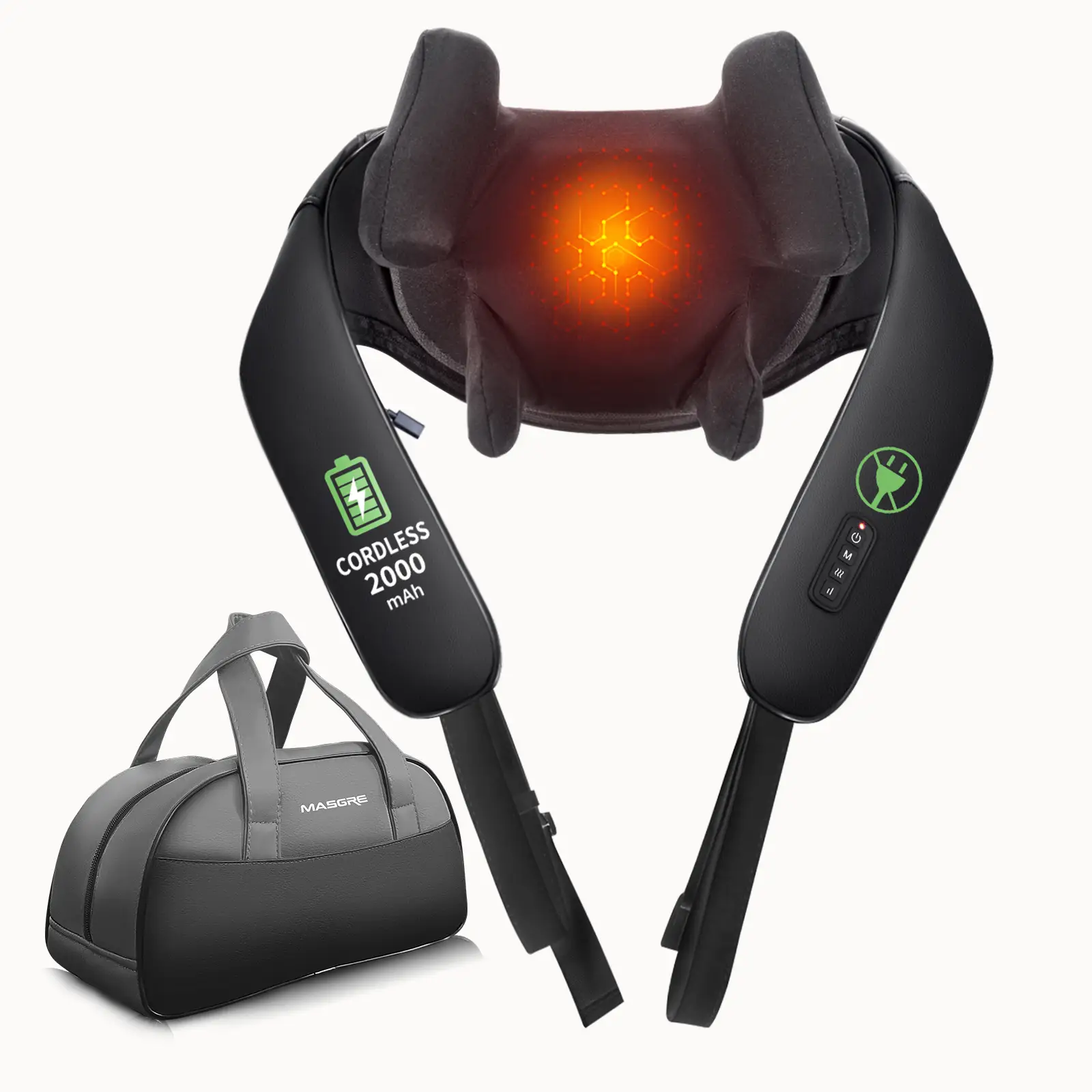 Upgraded Cordless Neck & Shoulder Massager 6D Deep Kneading for Relaxation Hands-Free Back Buckle Design Great Gift for Men, Women & Parents Father’s